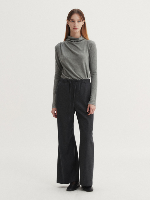 WOOL WIDE BANDING PANTS (3 COLORS)