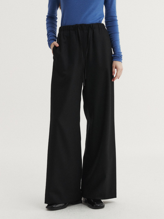 WOOL WIDE BANDING PANTS (3 COLORS)