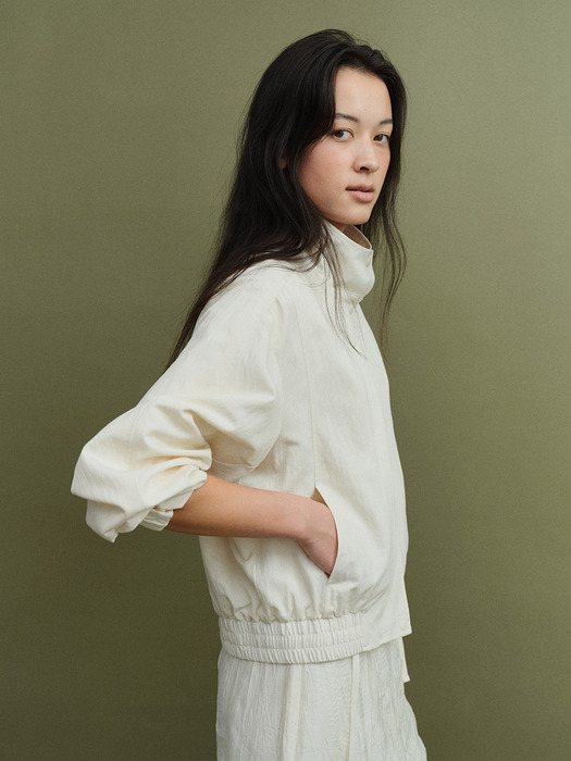 RTS HIGH NECK SHIRRING JUMPER_2COLORS