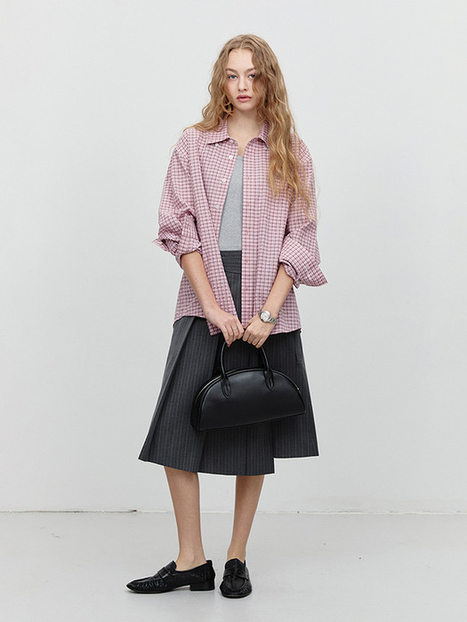 UNISEX OVERSIZED CHECKED SHIRT PINK CHECK_UDSH5A105P2