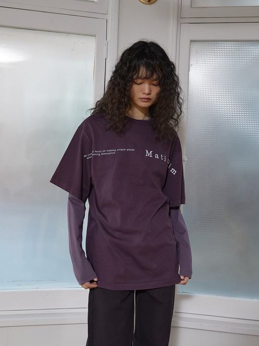 HALF TEXT LOGO TOP FOR WOMEN IN PURPLE - Image 1