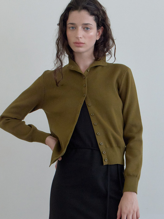 [2차] BUTTON-UP KNIT CARDIGAN_OLIVE