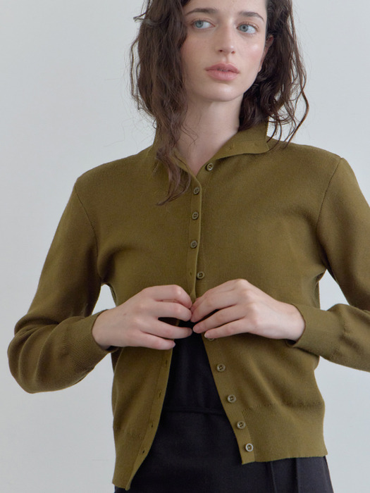 [2차] BUTTON-UP KNIT CARDIGAN_OLIVE
