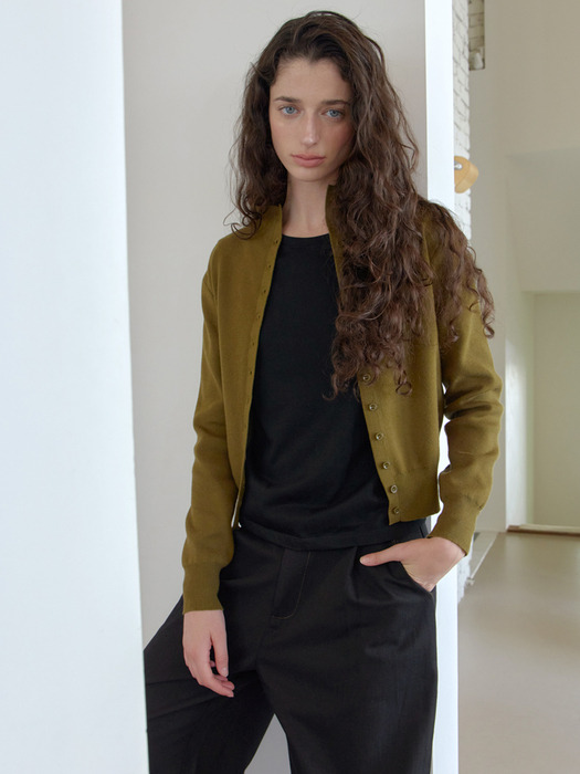 [2차] BUTTON-UP KNIT CARDIGAN_OLIVE