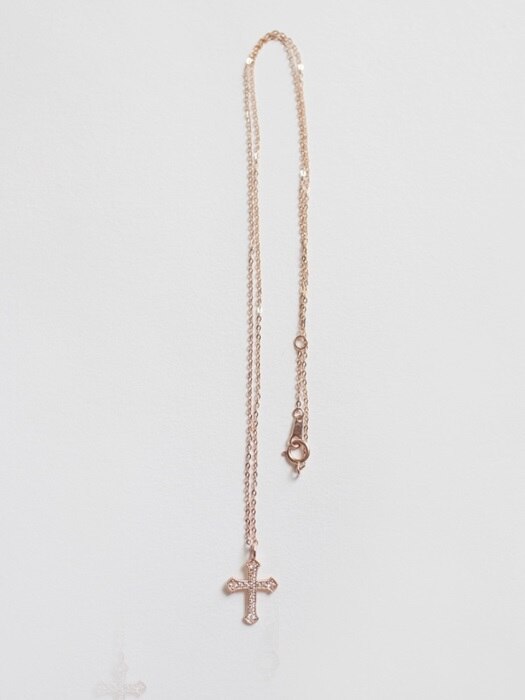 14k Rosegold Antique Cross Necklace
