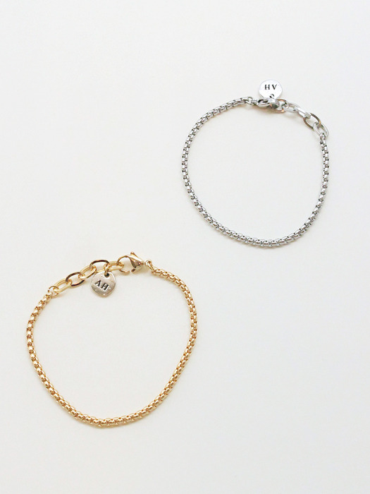 Box chain bracelet (2color)