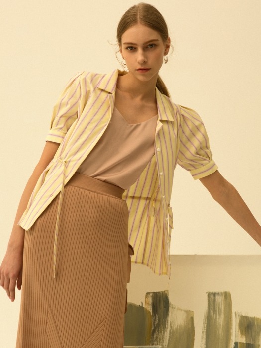 comos`185 stripe nana blouse (yellow)