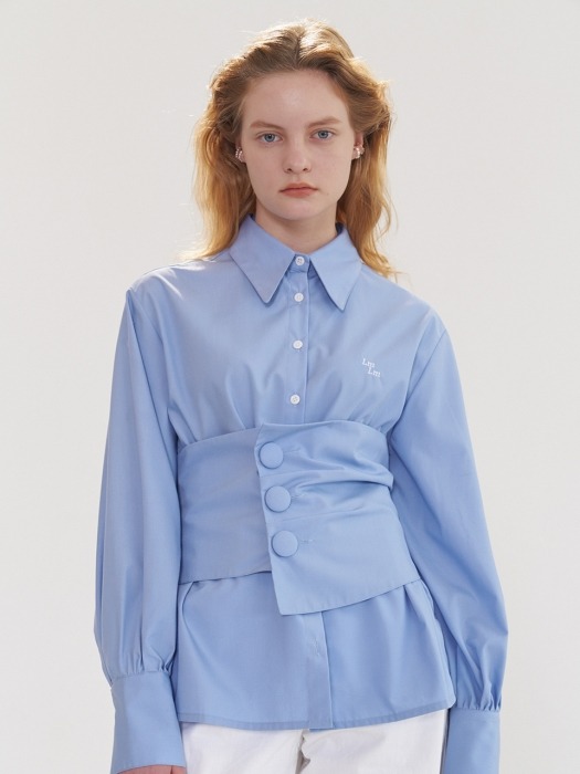 V COLLAR SHIRT (SKY BLUE)