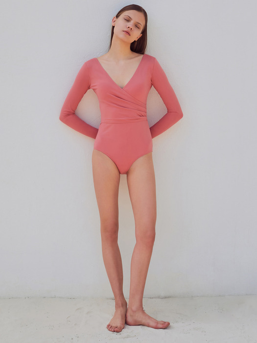 [FRONTROW X RECTO.] Long Sleeve Wrap Swimsuit_3colors
