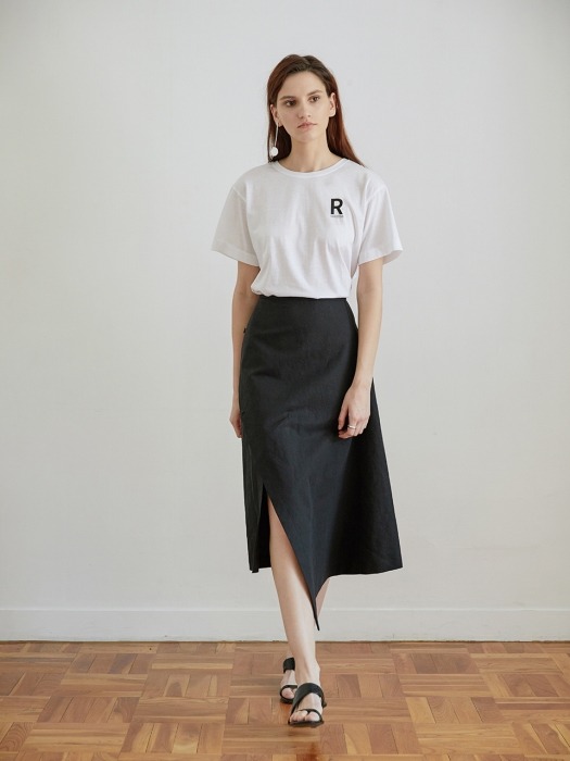 Black Two-way Linen skirt