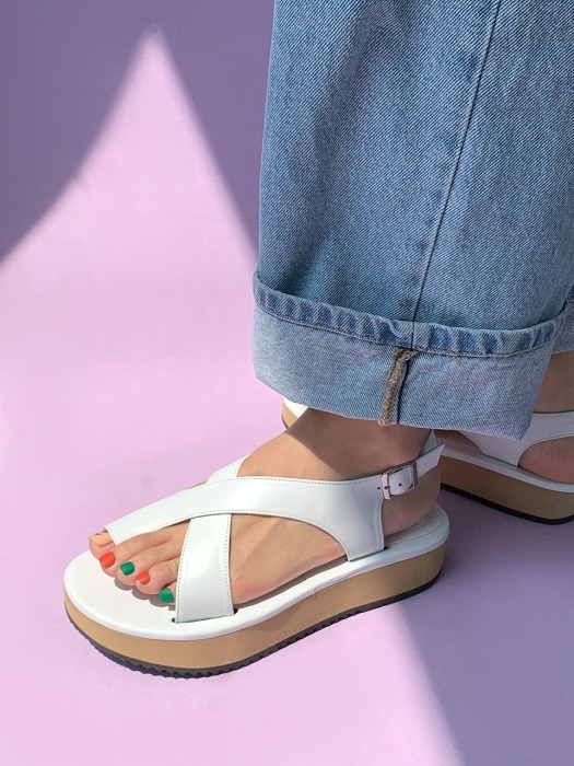 x strap line platform sandal