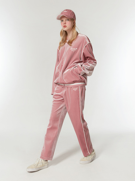 VELVET TRACK PANTS_pink