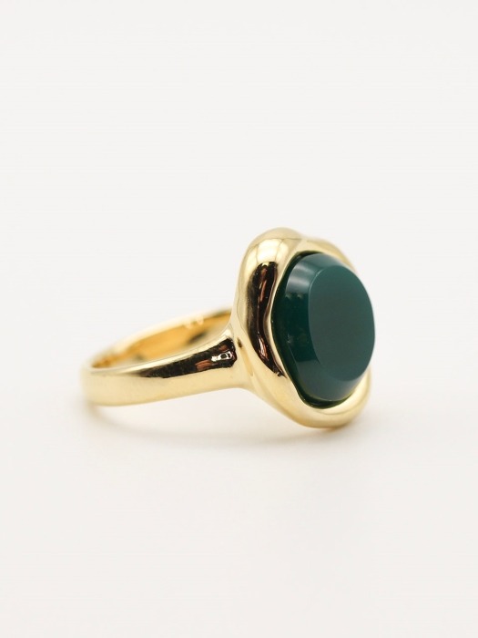 Vague ring, Green onyx
