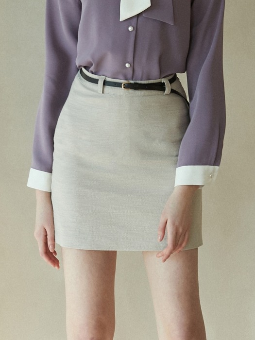 iuw582 Belt mini skirt (beige)