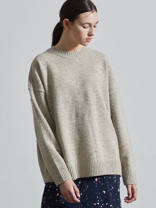 Nep Round Neck Sweater (BEIGE)