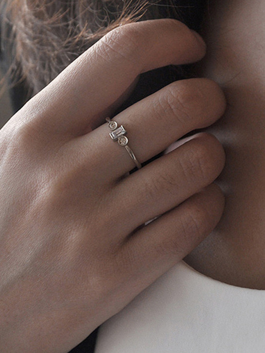 Baguette Cut Bezel Setting Ring #with diamond (14k/18k)