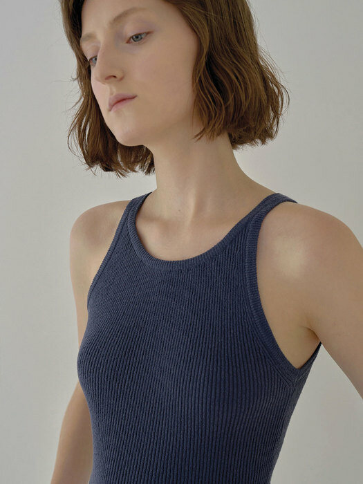 Knit sleeveless (dark blue)