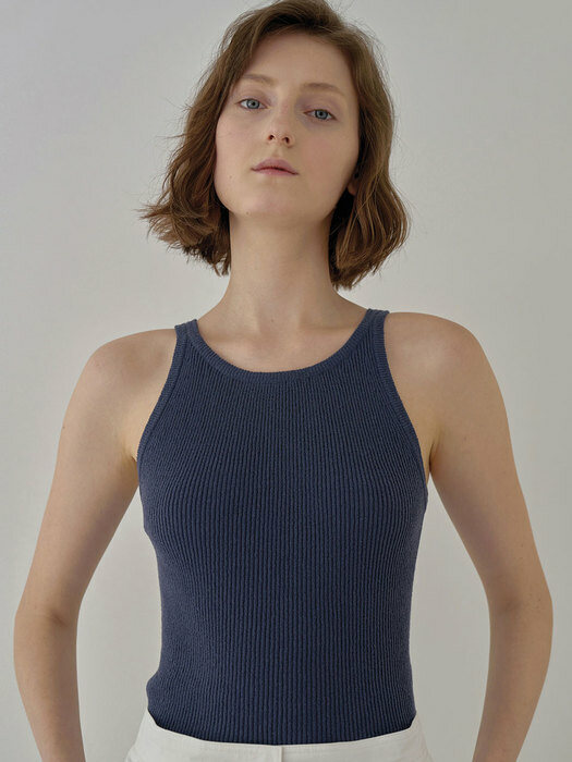 Knit sleeveless (dark blue)
