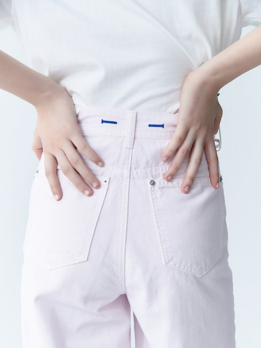 Signature High Rise Wide Denim Pants - Pink (KE0321M51Y)