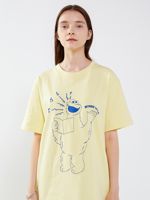 [SM20 SV X Sesame Street] Embroidered T-Shirts(Yellow)