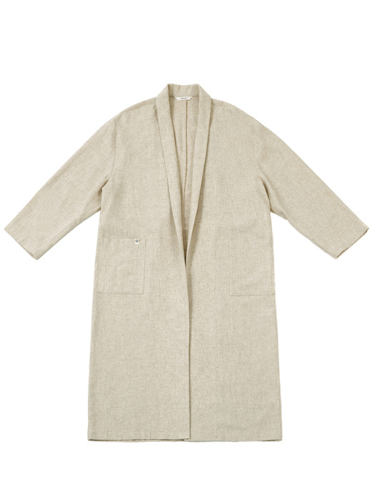 linen robe (oatmeal)