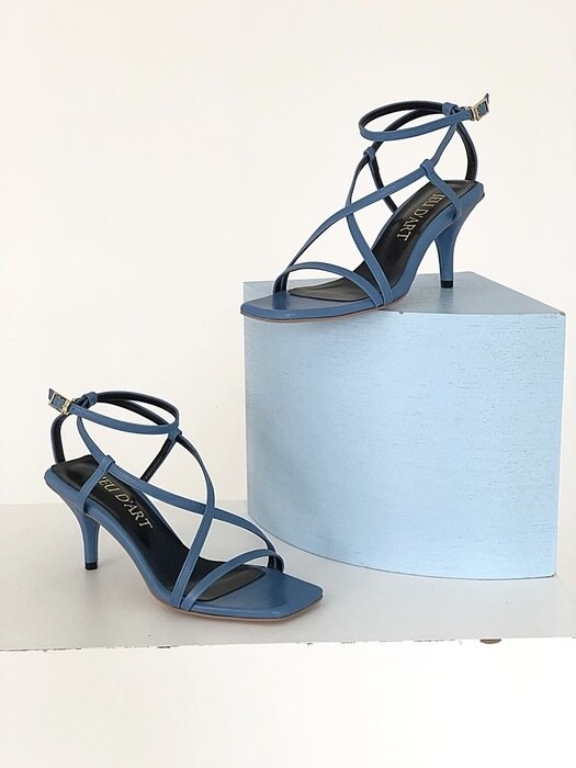 strappy chicago middle heel sandal  blue