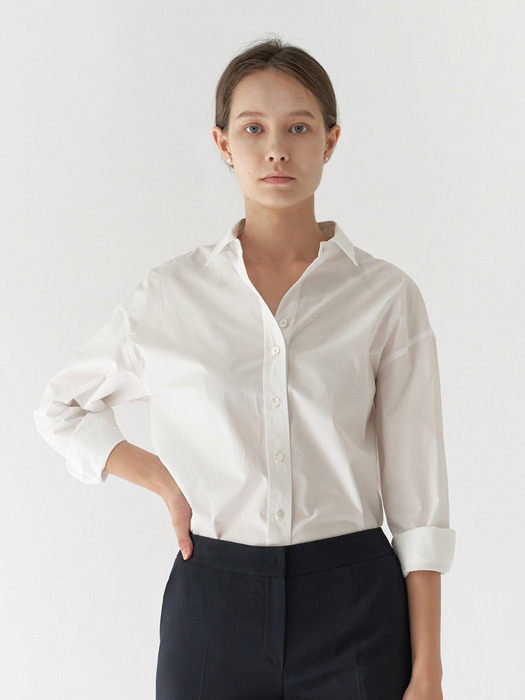 Plain cotton shirt - White