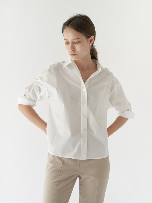 Plain cotton shirt - White