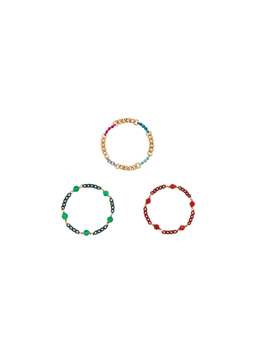 [3SET]COLOR MIX CHAIN RING SET_SE0123