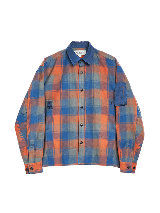 MA-1 SHIRT / BLUE & ORANGE CHECK