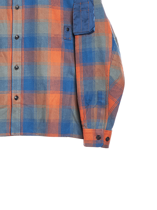 MA-1 SHIRT / BLUE & ORANGE CHECK