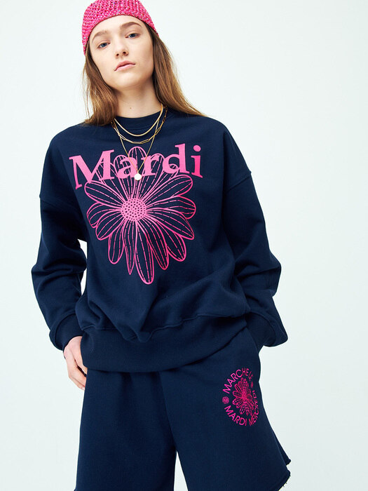 SWEATSHIRT THE FLOWER MARDI NAVY-VIOLET