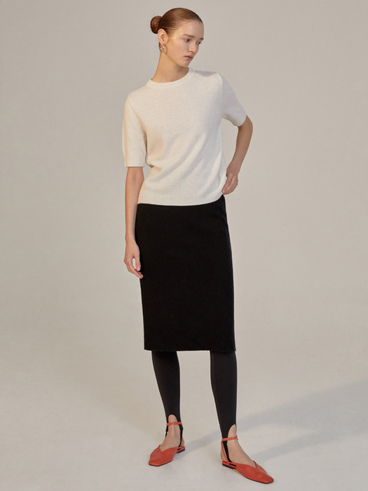 Cashmere-Blend Knit Skirt Black