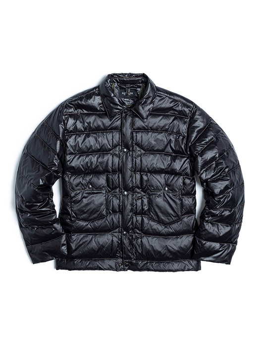 TRUCKER LIGHT DOWN JACKET / BLACK NYLON