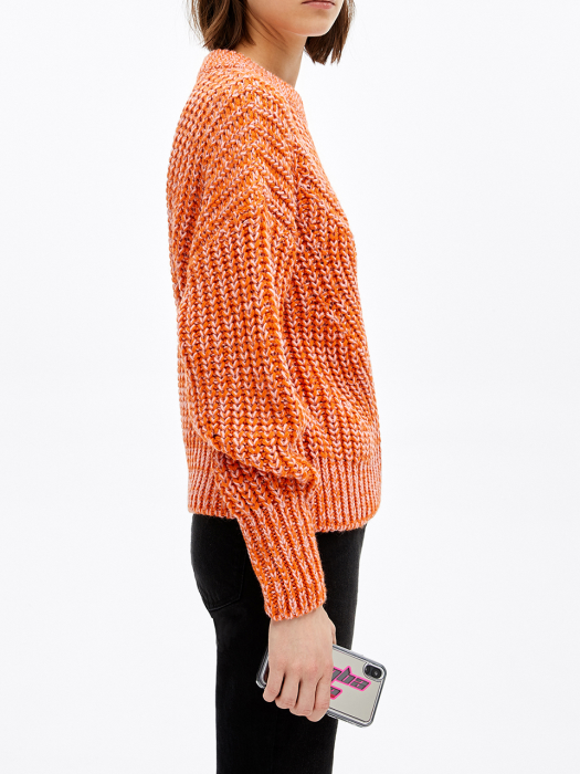 Orange and pink wool jumper_B206AWK010OR