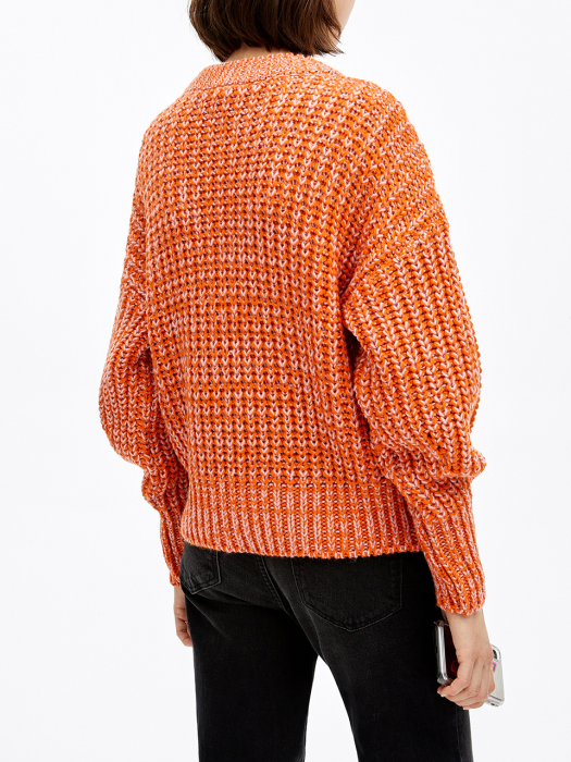 Orange and pink wool jumper_B206AWK010OR