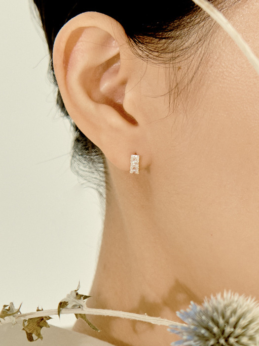 Curve Square CZ Earrings (14k Gold) Capsule.07