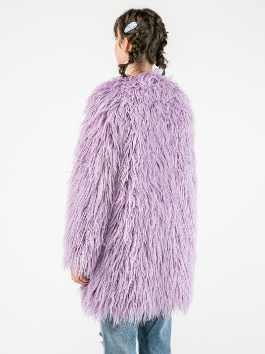 Light Purple Fancy Color Fur Coat