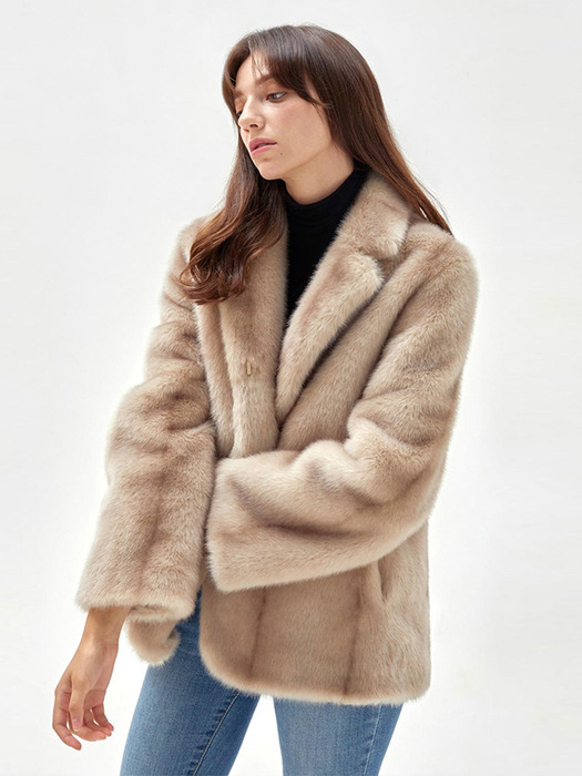 JENNIE ECO FUR MUSTANG JACKET BEIGE