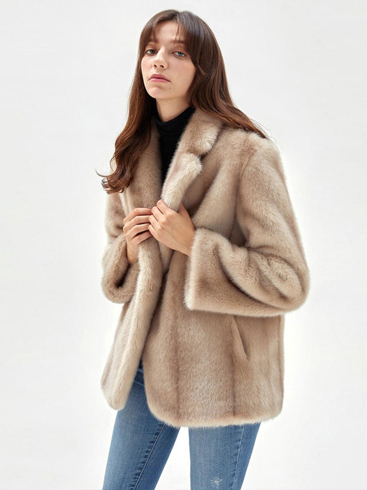 JENNIE ECO FUR MUSTANG JACKET BEIGE