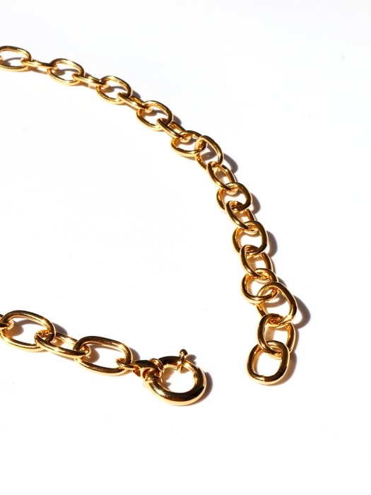 Bold oval chic chain Necklace 18k 골드도금 볼드 체인 목걸이