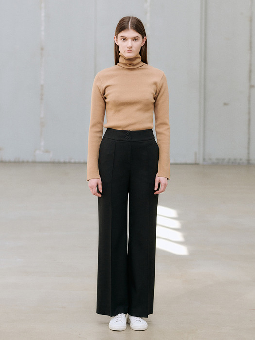 20WN pin-tuck wide pants [BK]