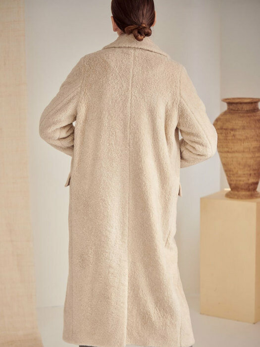 WOOL BLENDED FUR DOUBLE COAT_IVORY