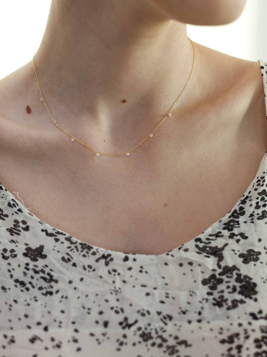 gemstone dot necklace