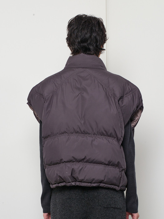 oversize down vest (deep gray)