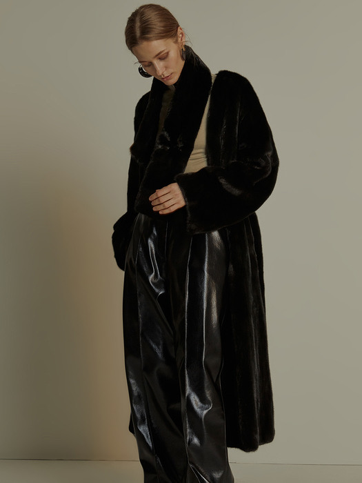 Black Mink Muffler Coat