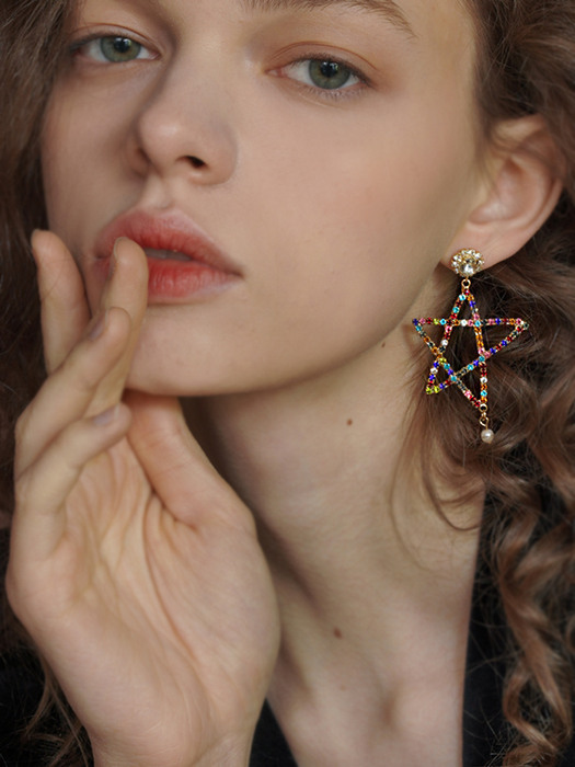 rainbow star earring 