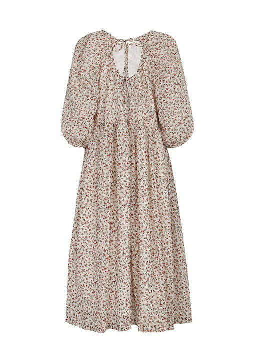 FIONA FLOWER PUFF DRESS_L/BEIGE (EEOO1OPR03W)