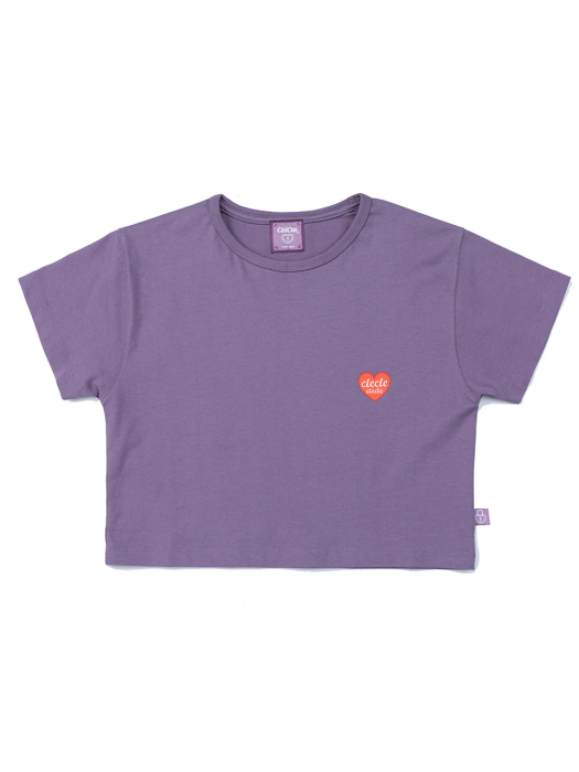 heart logo crop tee (violet)
