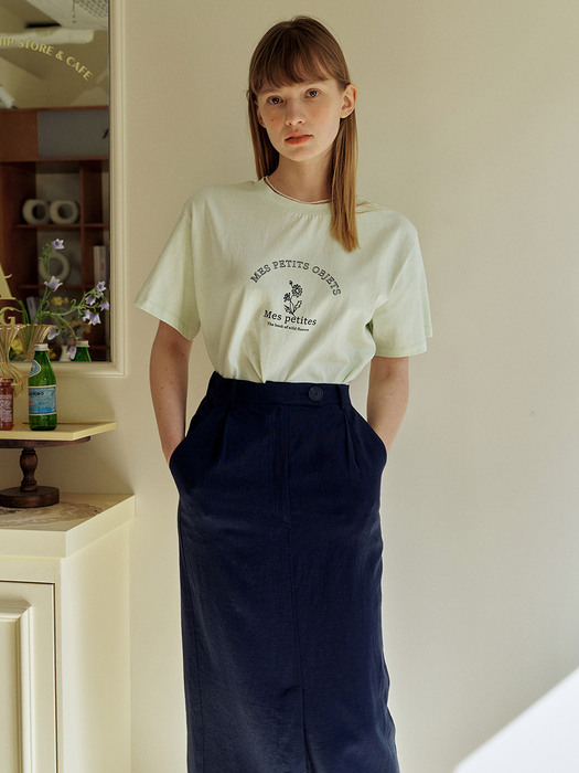 3.46 LINEN POCKET SKIRT_NAVY